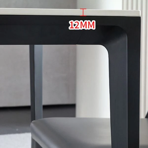 Tavolo da pranzo quadrato pietra per mobili stile industriale 4 gambe per sala da pranzo Clearhalo
