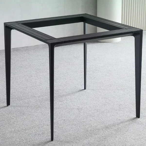 Tavolo da pranzo quadrato pietra per mobili stile industriale 4 gambe per sala da pranzo Clearhalo