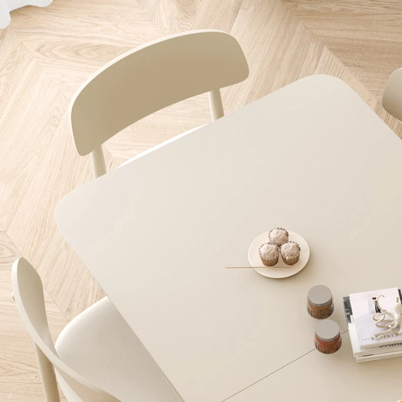 Tavolo da pranzo rettangolare bianco Tavolo da cucina moderno per sala da pranzo Clearhalo