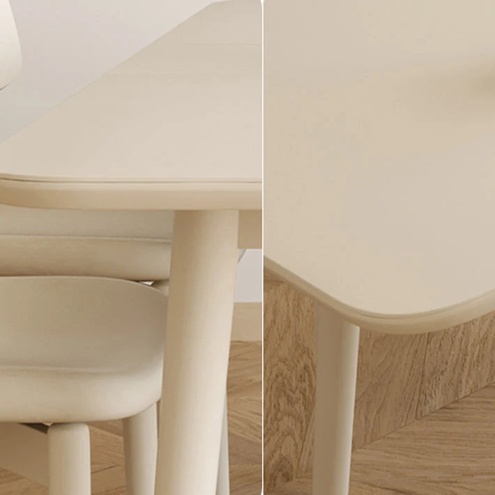 Tavolo da pranzo rettangolare bianco Tavolo da cucina moderno per sala da pranzo Clearhalo