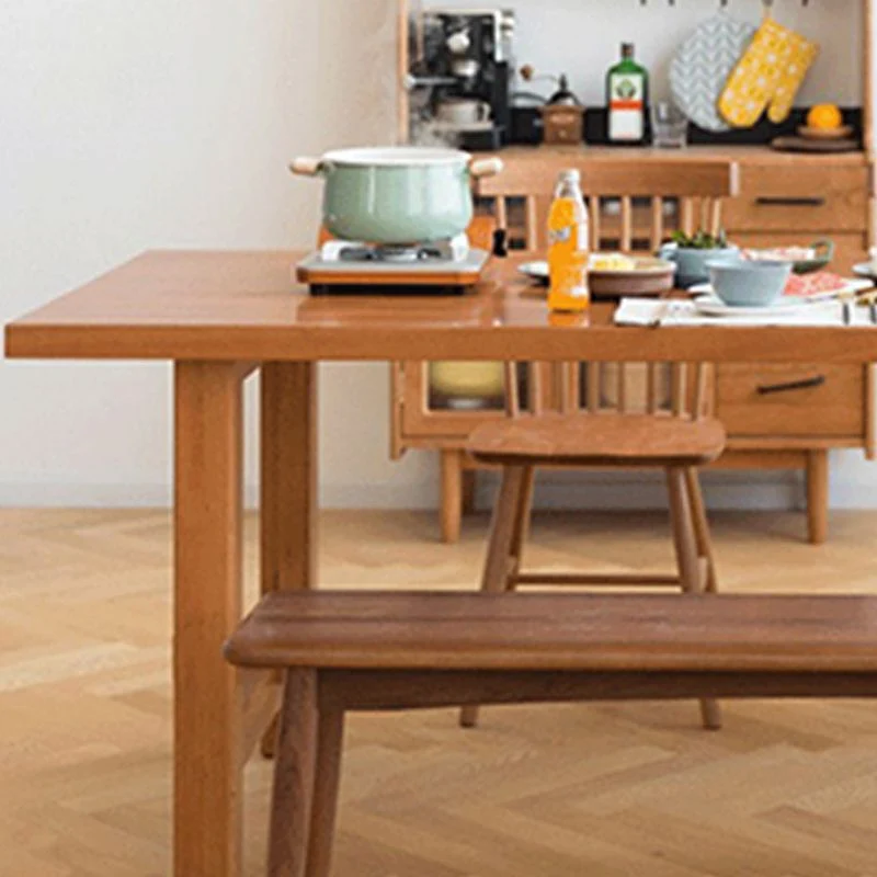 Tavolo da pranzo rettangolare su cavalletto Tavolo moderno legno per sala da pranzo Clearhalo