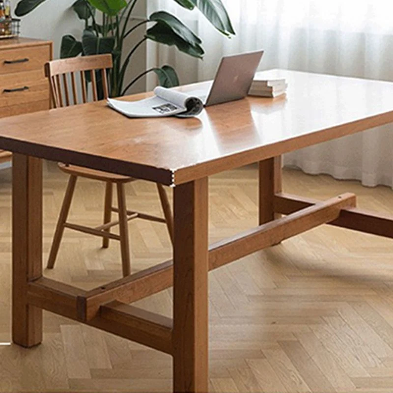 Tavolo da pranzo rettangolare su cavalletto Tavolo moderno legno per sala da pranzo Clearhalo