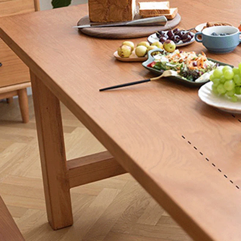 Tavolo da pranzo rettangolare su cavalletto Tavolo moderno legno per sala da pranzo Clearhalo