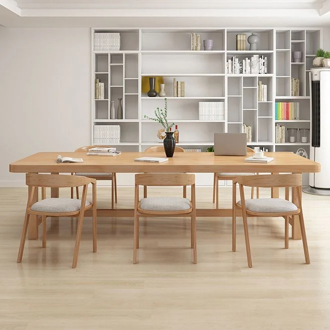 Tavolo da pranzo rettangolare su cavalletto Tavolo moderno legno di pino per soggiorno Clearhalo