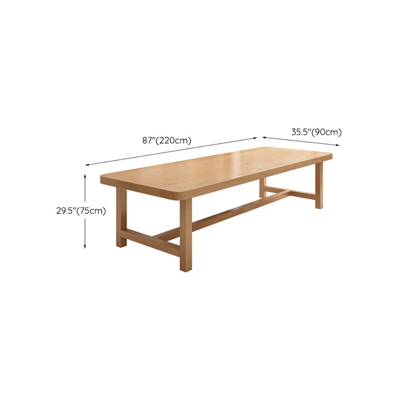 Tavolo da pranzo rettangolare su cavalletto Tavolo moderno legno di pino per soggiorno Clearhalo