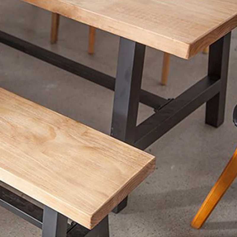Tavolo da pranzo rettangolare su cavalletto Tavolo moderno legno per negozio di tè al latte Clearhalo