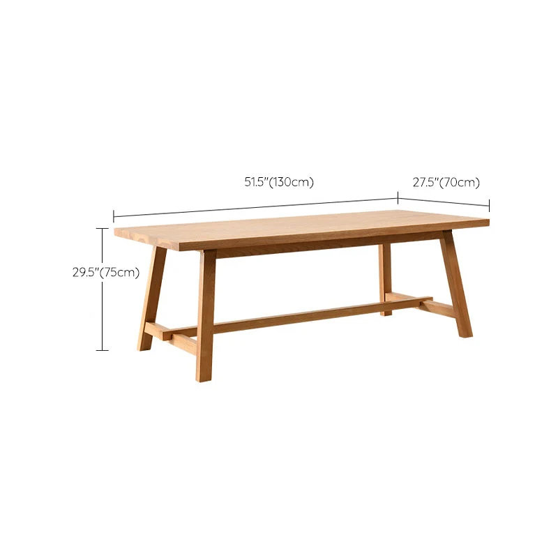 Tavolo da pranzo rettangolare con base su cavalletto Tavolo legno di pino stile moderno medievale per cucina Clearhalo