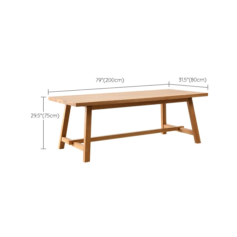 Tavolo da pranzo rettangolare con base su cavalletto Tavolo legno di pino stile moderno medievale per cucina Clearhalo