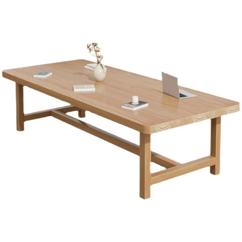 Tavolo da pranzo rettangolare con base cavalletto Tavolo moderno legno per cucina Clearhalo