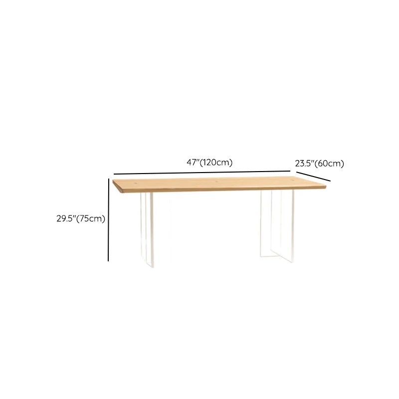 Tavolo da pranzo rettangolare con base doppia Tavolo moderno legno di pino per sala da pranzo cucina Clearhalo