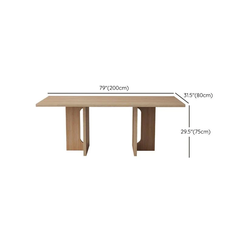 Tavolo da pranzo rettangolare con base doppia Tavolo moderno legno di pino per cucina Clearhalo