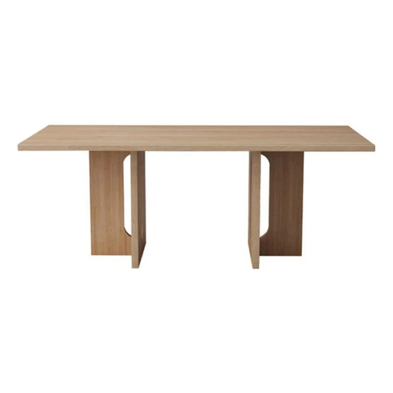 Tavolo da pranzo rettangolare con base doppia Tavolo moderno legno di pino per cucina Clearhalo