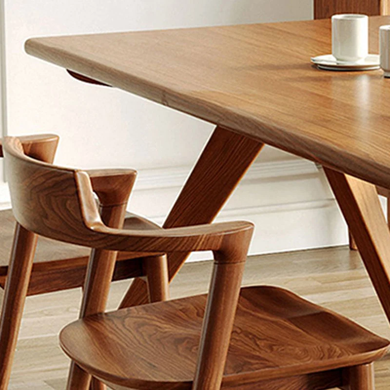 Tavolo da pranzo rettangolare con base doppia Tavolo legno stile moderno medievale per cucina Clearhalo