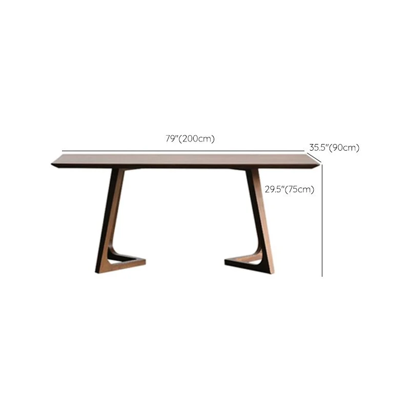 Tavolo da pranzo rettangolare con base doppia Tavolo moderno legno di pino per la cucina del soggiorno Clearhalo