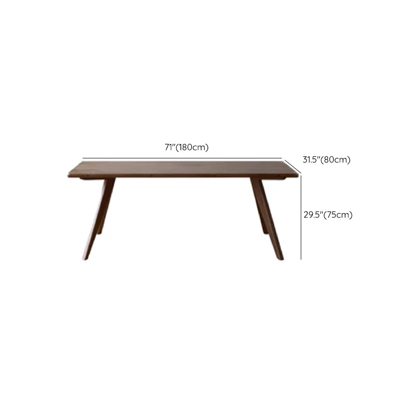 Tavolo da pranzo rettangolare con base marrone Tavolo moderno pino per cucina Clearhalo
