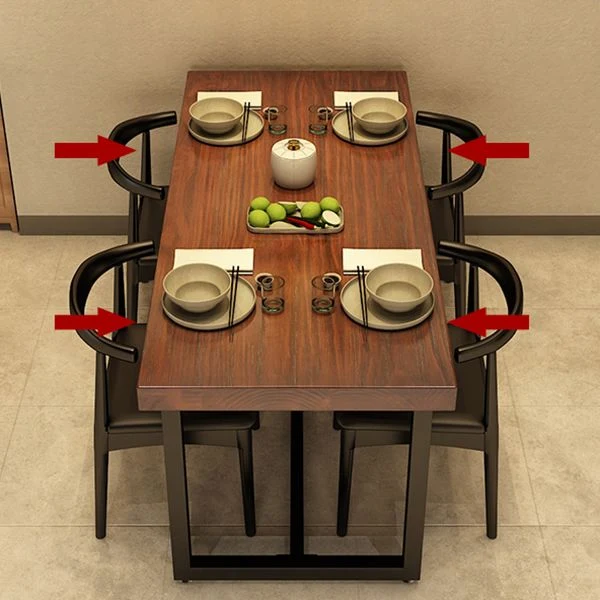 Tavolo da pranzo rettangolare con base nera Tavolo industriale legno di pino per cucina Clearhalo