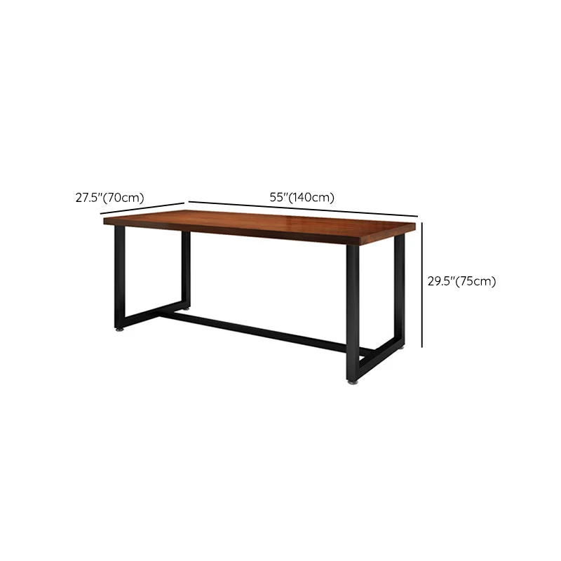 Tavolo da pranzo rettangolare con base nera Tavolo industriale legno di pino per cucina Clearhalo