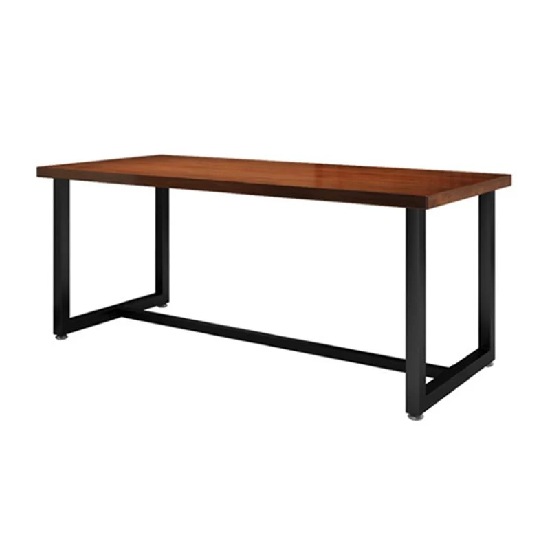 Tavolo da pranzo rettangolare con base nera Tavolo industriale legno di pino per cucina Clearhalo
