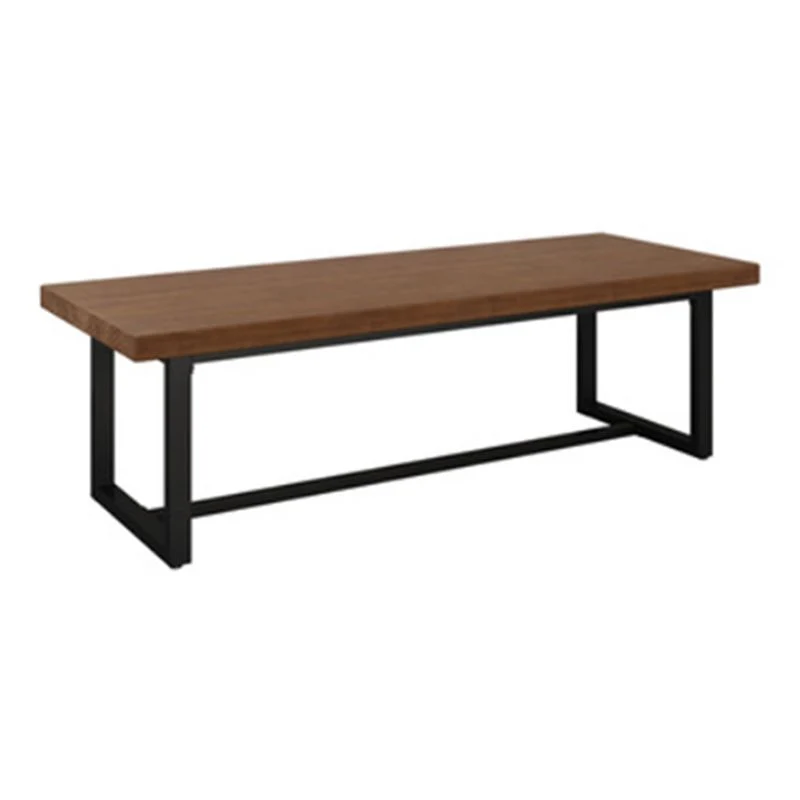 Tavolo da pranzo rettangolare con base nera Tavolo industriale legno per cucina Clearhalo