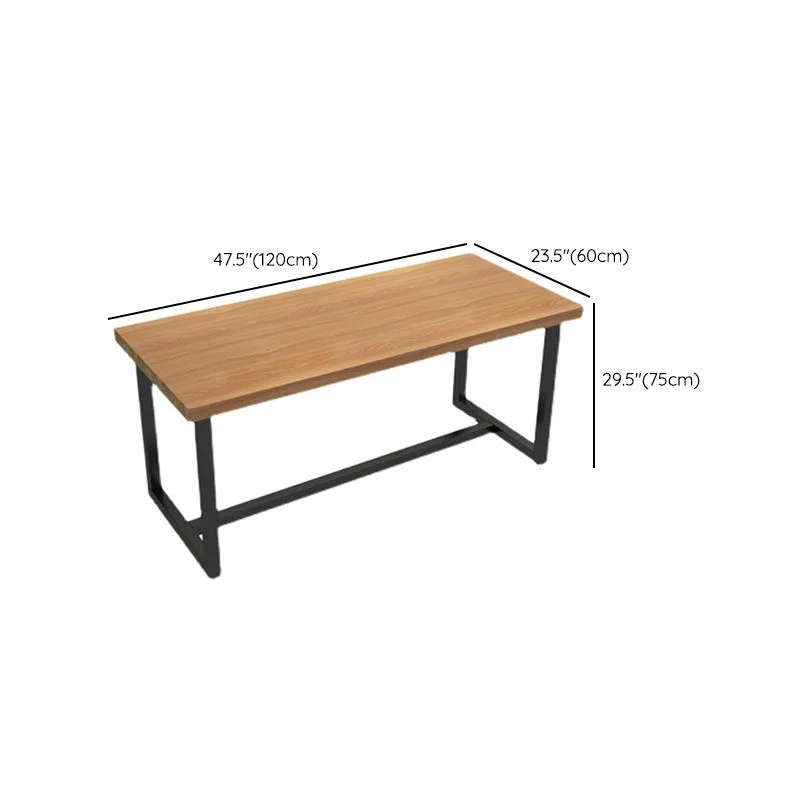 Tavolo da pranzo rettangolare con base nera Tavolo moderno legno di pino per cucina Clearhalo