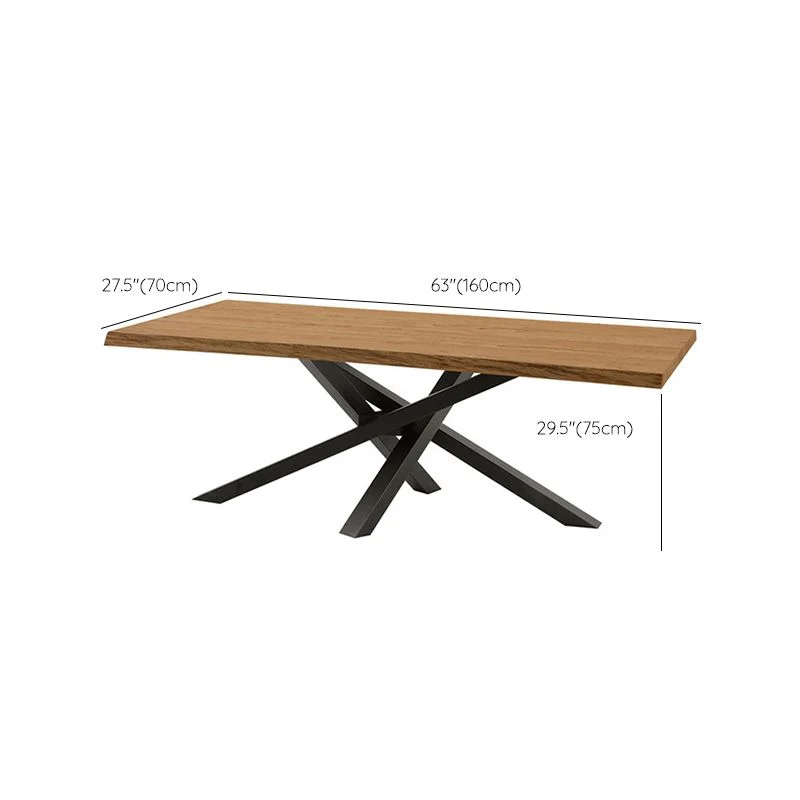 Tavolo da pranzo rettangolare con base nera Tavolo moderno legno di pino per uso cucina Clearhalo