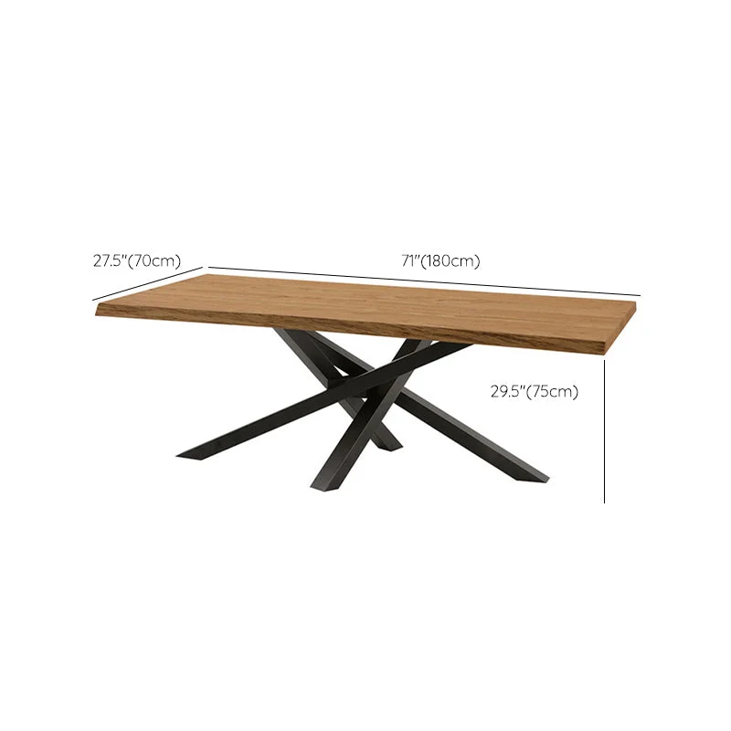 Tavolo da pranzo rettangolare con base nera Tavolo moderno legno di pino per uso cucina Clearhalo