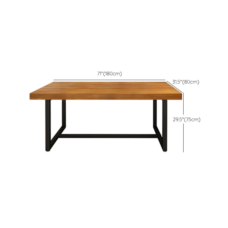Tavolo da pranzo rettangolare con base nera Tavolo moderno legno di pino per sala da pranzo Clearhalo