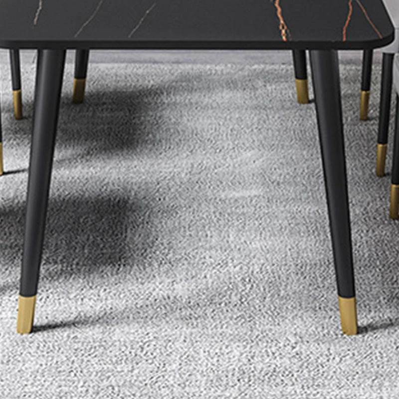 Tavolo da pranzo rettangolare con base nera Tavolo Glam Stone per cucina Clearhalo