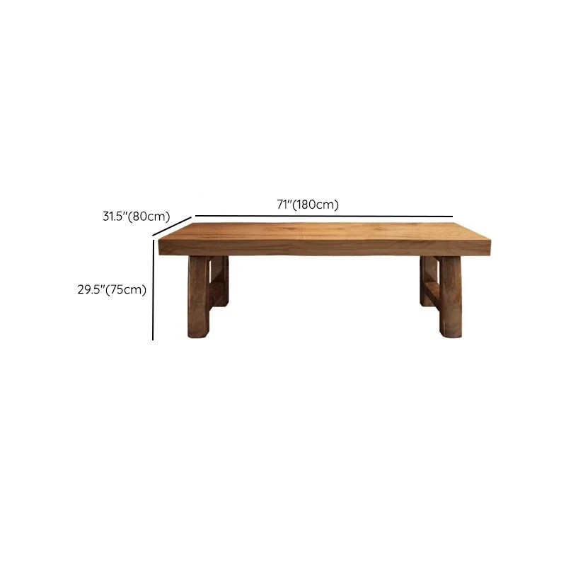Tavolo da pranzo rettangolare con doppio piedistallo Tavolo moderno legno di pino per uso cucina Clearhalo