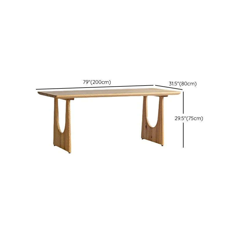 Tavolo da pranzo rettangolare con doppio piedistallo Tavolo moderno legno di pino per cucina Clearhalo