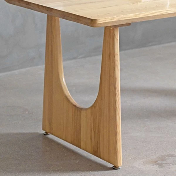 Tavolo da pranzo rettangolare con doppio piedistallo Tavolo moderno legno di pino per cucina Clearhalo