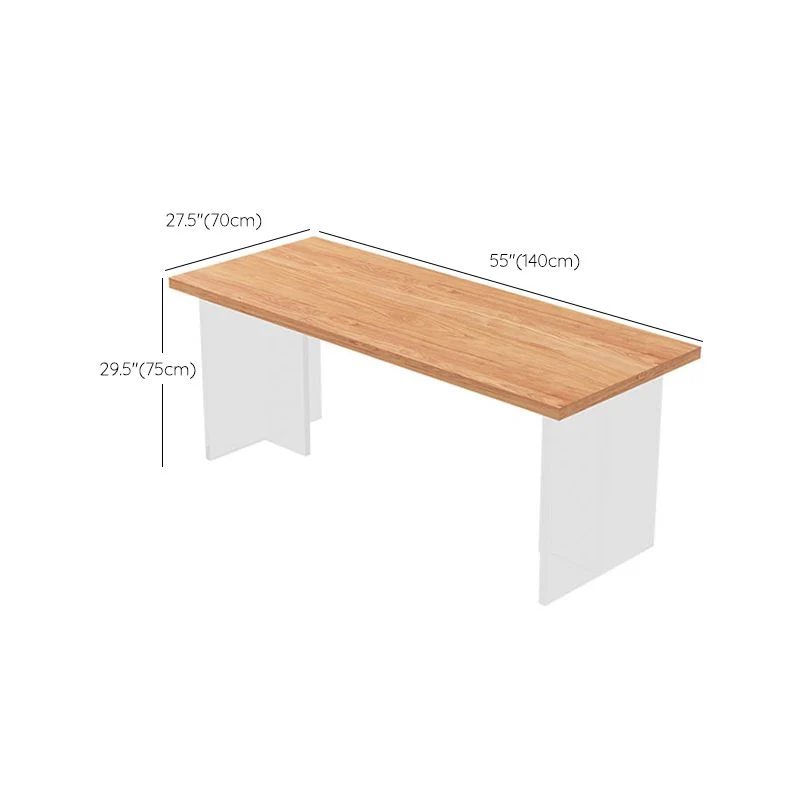 Tavolo da pranzo rettangolare con doppio piedistallo Tavolo legno stile moderno medievale per soggiorno Clearhalo
