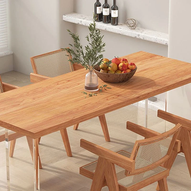 Tavolo da pranzo rettangolare con doppio piedistallo Tavolo legno stile moderno medievale per soggiorno Clearhalo