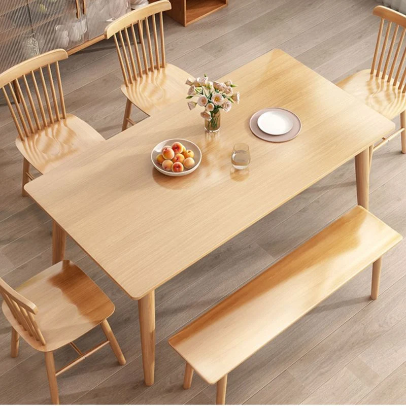 Tavolo da pranzo rettangolare contemporaneo legno massello per sala da pranzo Clearhalo