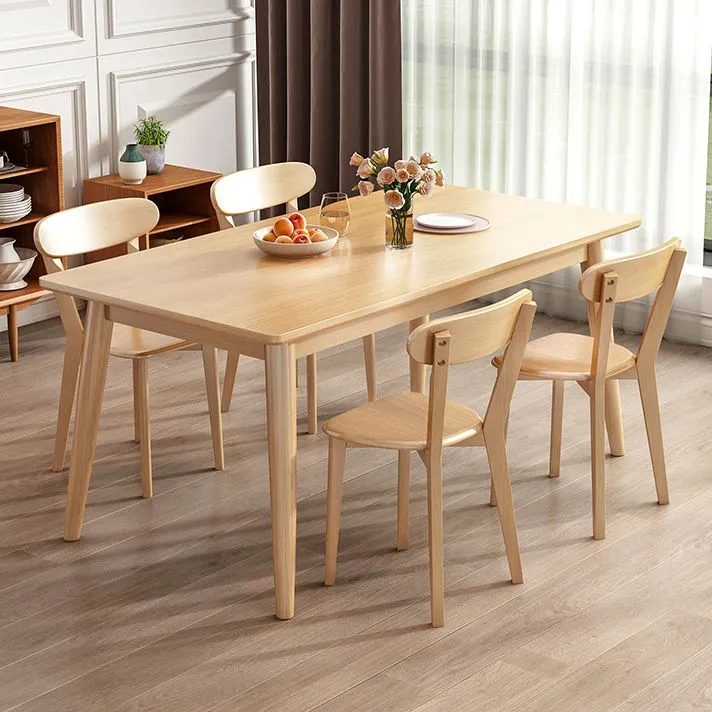 Tavolo da pranzo rettangolare contemporaneo legno massello per sala da pranzo Clearhalo