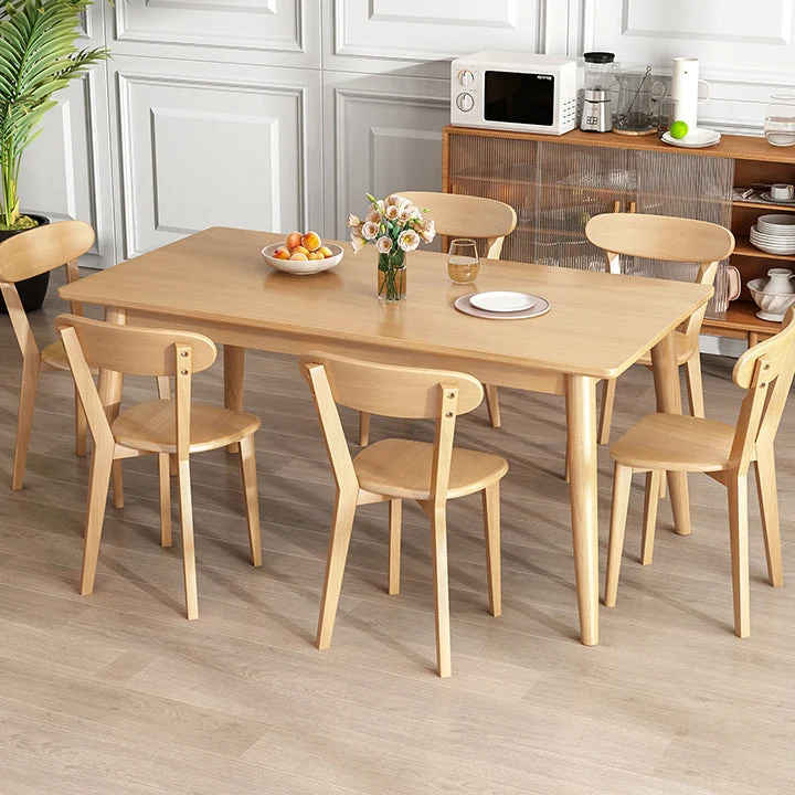 Tavolo da pranzo rettangolare contemporaneo legno massello per sala da pranzo Clearhalo