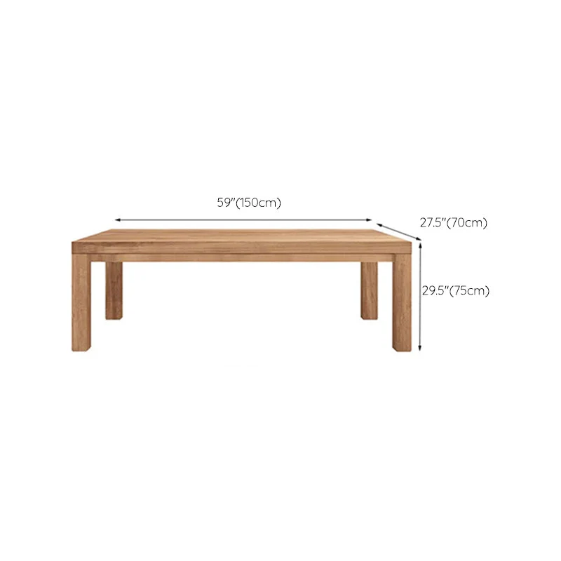 Tavolo da pranzo rettangolare 4 gambe Tavolo legno stile moderno medievale per cucina Clearhalo