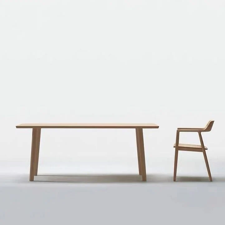Tavolo da pranzo rettangolare 4 gambe Tavolo da pranzo moderno legno massello Clearhalo