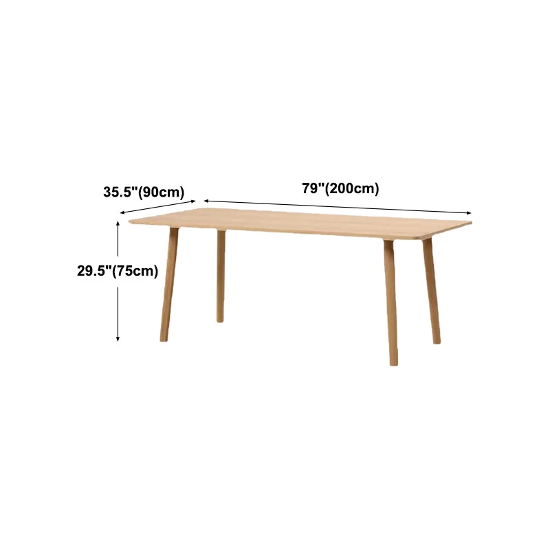 Tavolo da pranzo rettangolare 4 gambe Tavolo da pranzo moderno legno massello Clearhalo