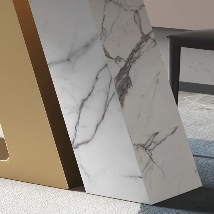 Tavolo da pranzo rettangolare Glam Tavolo pietra sinterizzata con gambe metallo per uso domestico Clearhalo