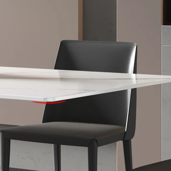 Tavolo da pranzo rettangolare Glam Tavolo pietra sinterizzata con gambe metallo per uso domestico Clearhalo