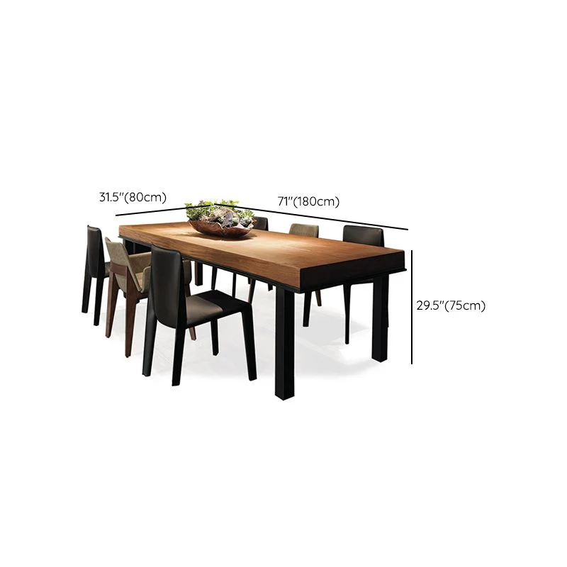 Tavolo da pranzo rettangolare industriale legno massello Wind per caffetteria e bar Clearhalo