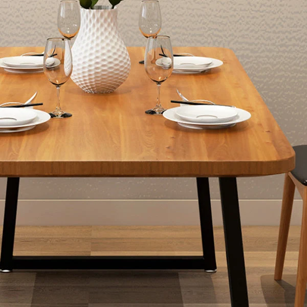 Tavolo da pranzo rettangolare industriale Tavolo legno con gambe metallo per cucina Clearhalo