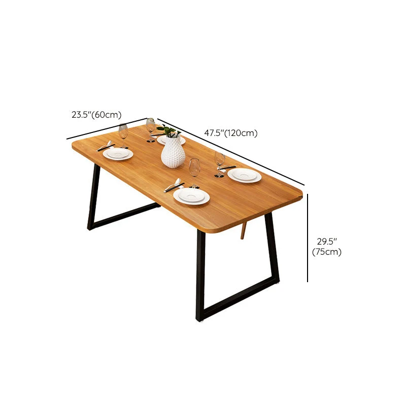Tavolo da pranzo rettangolare industriale Tavolo legno con gambe metallo per cucina Clearhalo