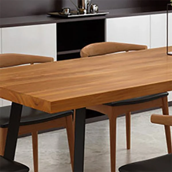 Tavolo da pranzo rettangolare industriale Tavolo legno con gambe metallo per la casa Clearhalo