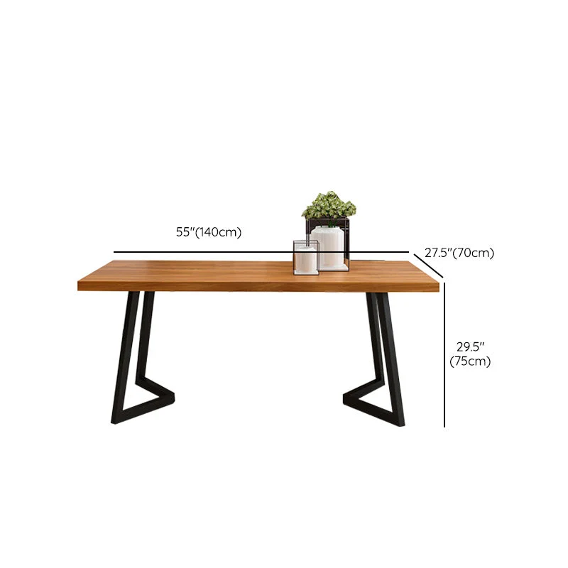 Tavolo da pranzo rettangolare industriale Tavolo legno con gambe metallo per la casa Clearhalo