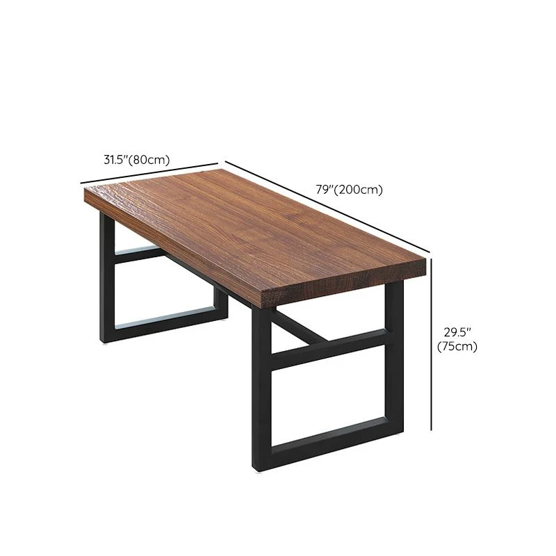 Tavolo da pranzo rettangolare industriale Tavolo legno con base metallo per uso domestico Clearhalo