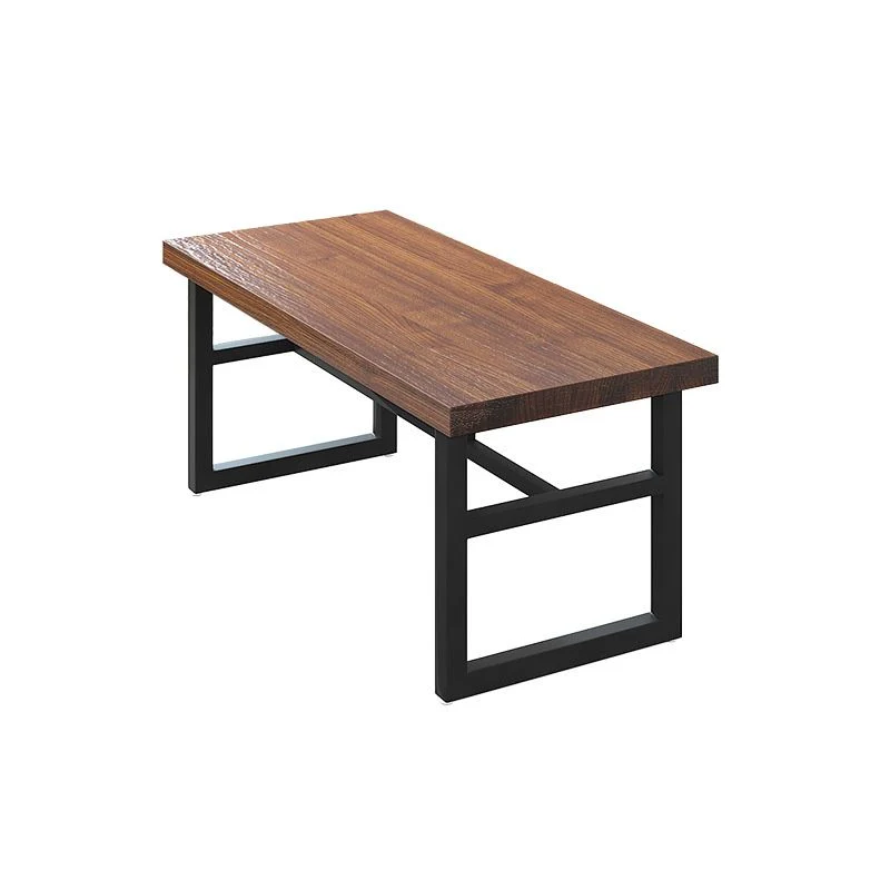 Tavolo da pranzo rettangolare industriale Tavolo legno con base metallo per uso domestico Clearhalo