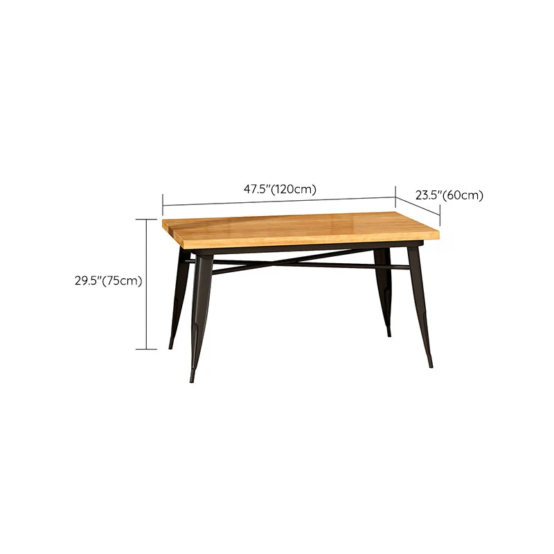 Tavolo da pranzo rettangolare legno con base nera Tavolo industriale legno per bar Clearhalo