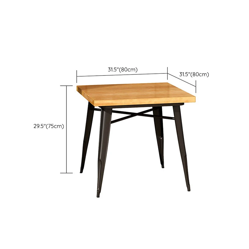 Tavolo da pranzo rettangolare legno con base nera Tavolo industriale legno per bar Clearhalo